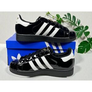 Adidas Superstar II Core Black Cloud White Gold Women's 7 JS4009 New